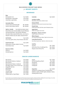 Macaronis Bar Menu